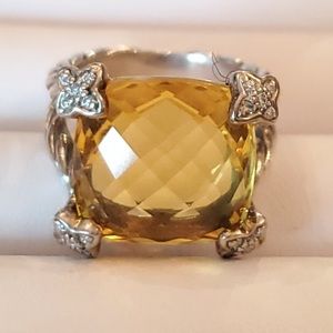 Citrine 14mm David Yurman Ring, Size 6